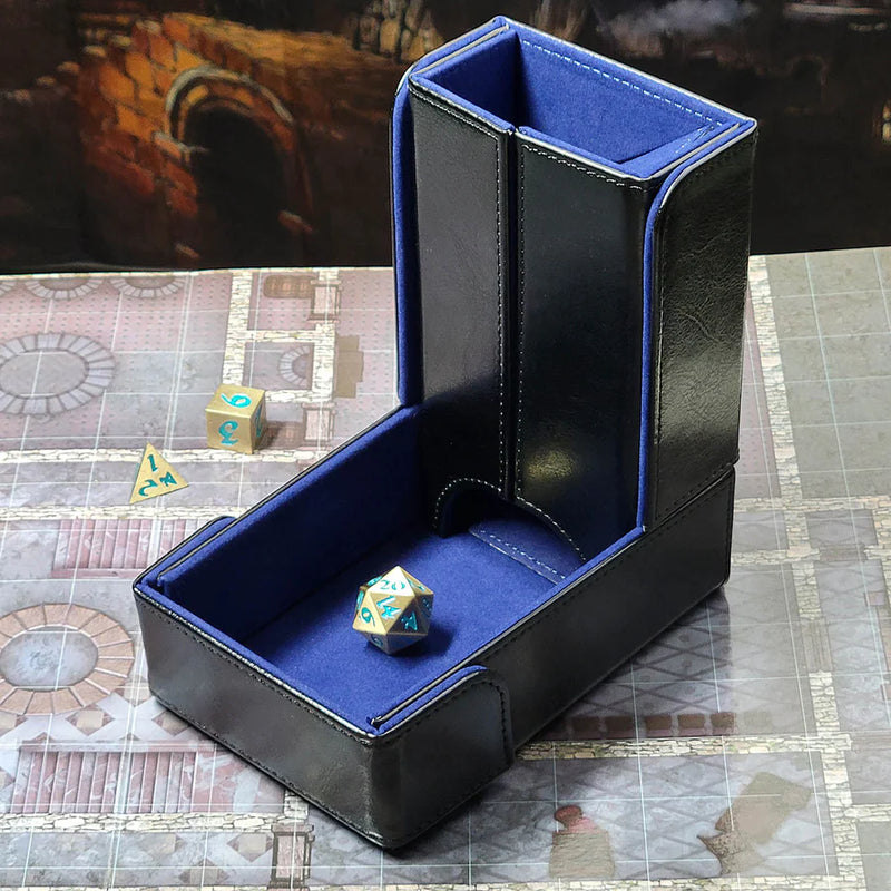 Forged: The Keep - Compact Magnetic Dice Tower and Dice Tray (Blue)