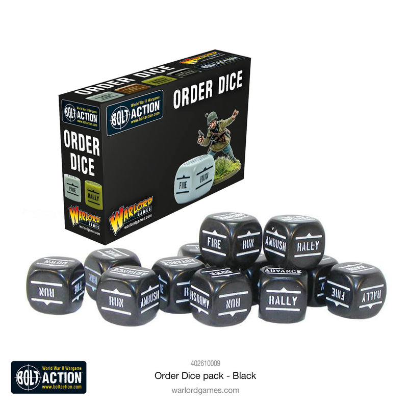 Bolt Action: Order Dice (Black)