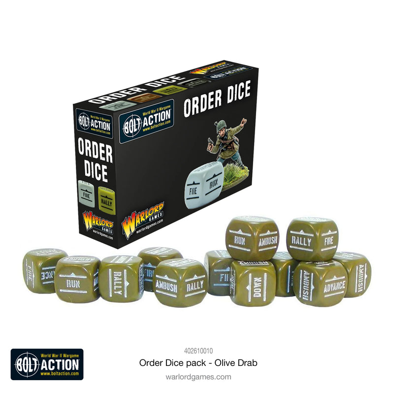 Bolt Action: Order Dice (Olive Drab)