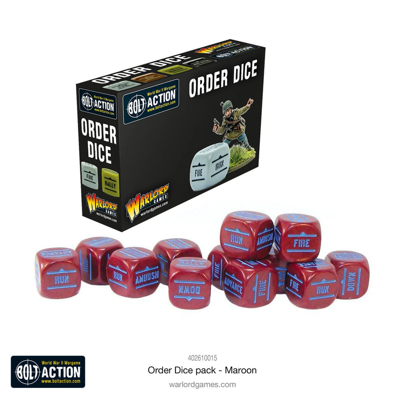 Bolt Action: Order Dice (Maroon)