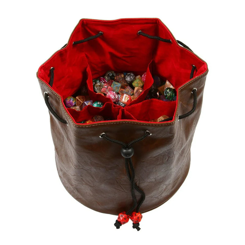 Forged Dice Bag - Pouch of the Endless Hoard (Brown/Red)