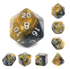 A&H Dice: Black & Gold - Poly 7 Die Set