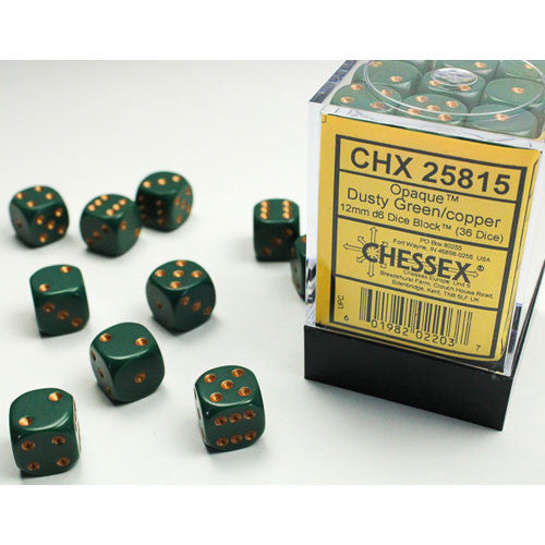 Chessex: 36ct Dice Block - Opaque (Green/Copper)