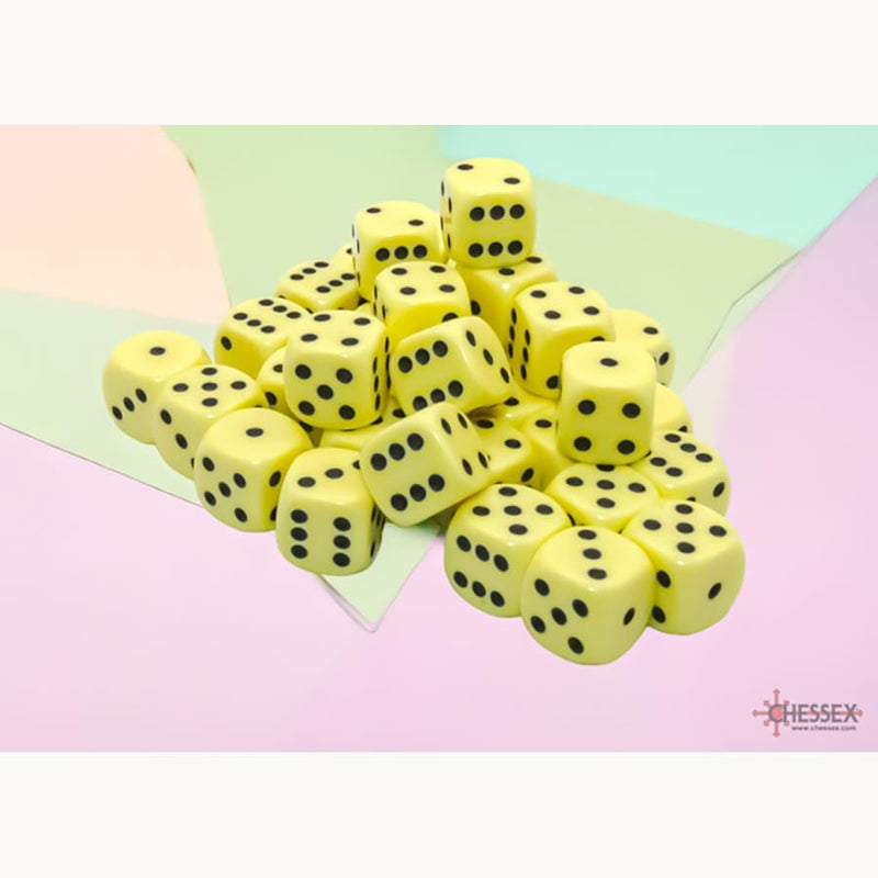 Chessex: 36ct Dice Block - Pastel (Yellow/Black)