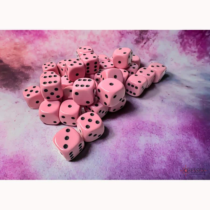 Chessex: 36ct Dice Block - Pastel (Pink/Black)