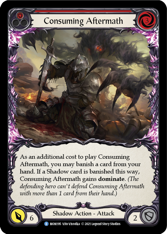 Consuming Aftermath (Red) (Rainbow Foil) [MON195-RF] 1st Edition Rainbow Foil