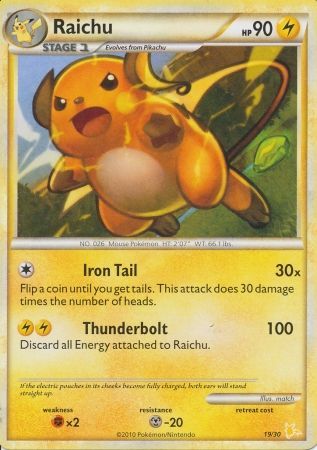 Raichu (19/30) [HeartGold & SoulSilver: Trainer Kit - Raichu]