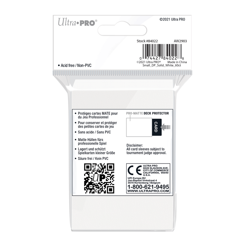 Ultra PRO: Small 60ct Sleeves - PRO-Matte (White)