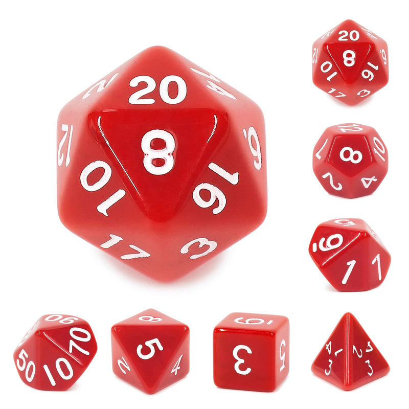 A&H Dice: Red Opaque - Poly 7 Die Set
