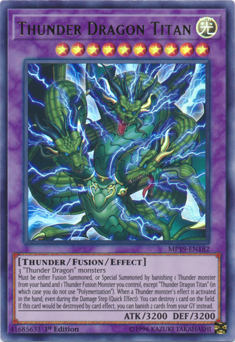 Thunder Dragon Titan [MP19-EN182] Ultra Rare