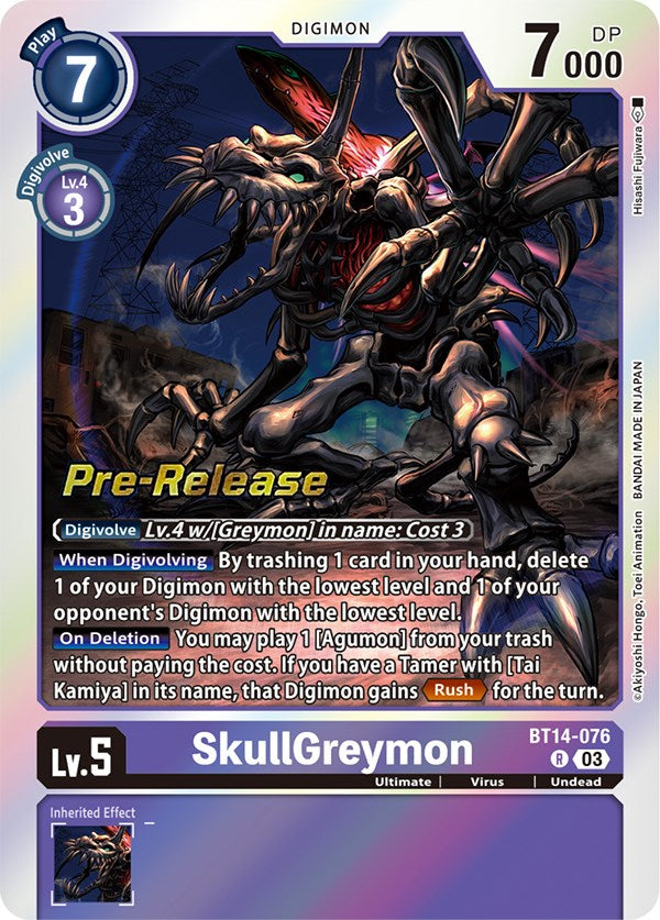 SkullGreymon [BT14-076] [Blast Ace Pre-Release Cards]