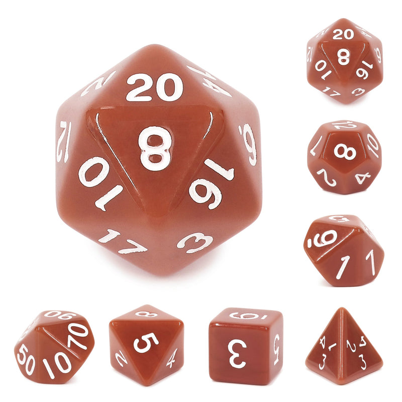 A&H Dice: Brown Opaque - Poly 7 Die Set