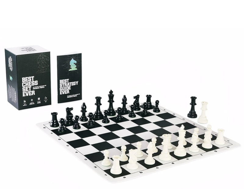 Chess Geeks: The Best Chess Set Ever - Triple Weighted Pieces with Black Board