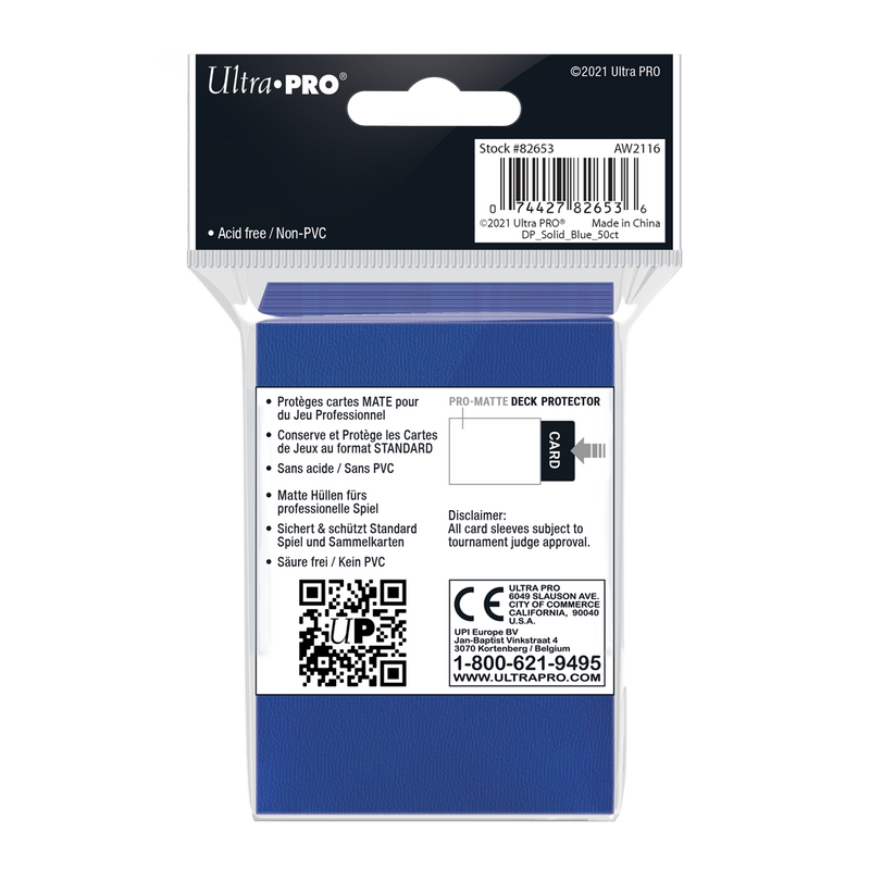 Ultra PRO: Standard 50ct Sleeves - PRO-Matte (Blue)