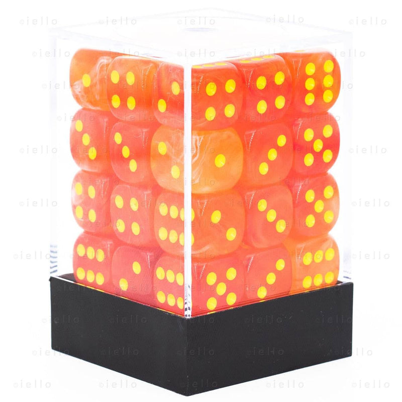 Chessex: 36ct Dice Block - Ghostly Glow (Orange/Yellow)
