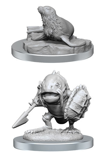 Nolzur's Marvelous Unpainted Miniatures - Locathah and Seal