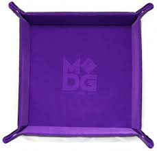 Metallic Dice Games: Folding Dice Tray - Leather Backed (Purple Velvet)