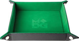 Metallic Dice Games: Folding Dice Tray - Leather Backed (Green Velvet)