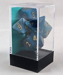 Chessex: Polyhedral 7-Die Set - Phantom (Teal/Gold)