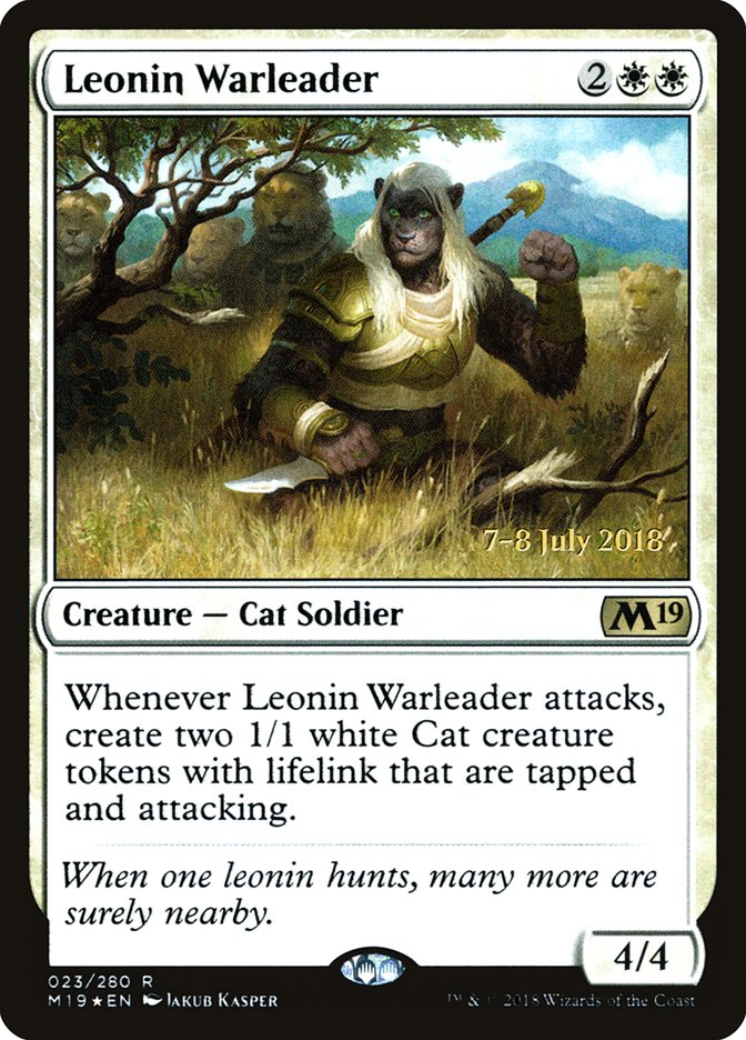 Leonin Warleader [Core Set 2019 Prerelease Promos]
