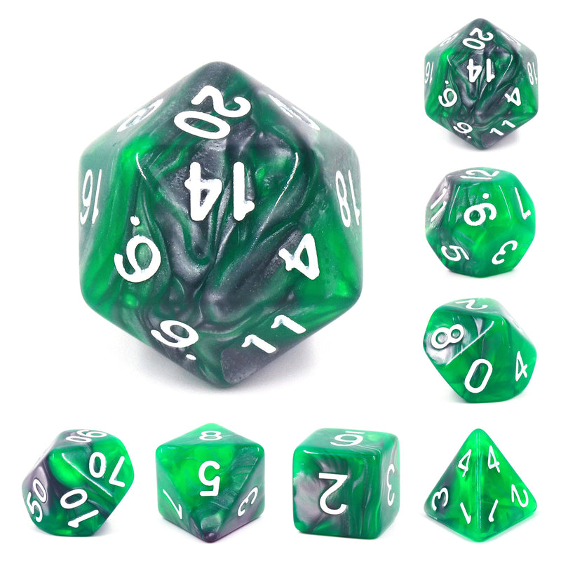 A&H Dice: Emerald Ore - Poly 7 Die Set