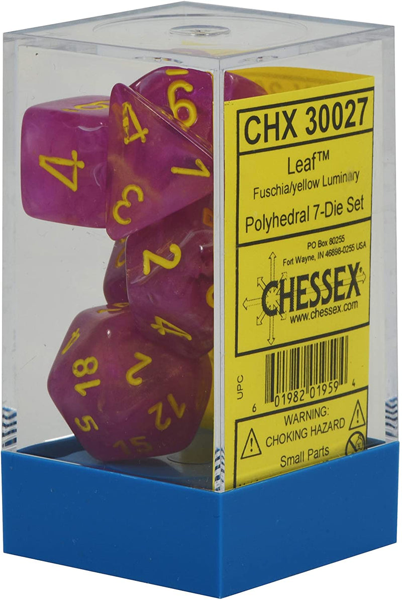 Chessex: Lab Dice - Polyhedral 7-Die Set (Fuchsia/Yellow)