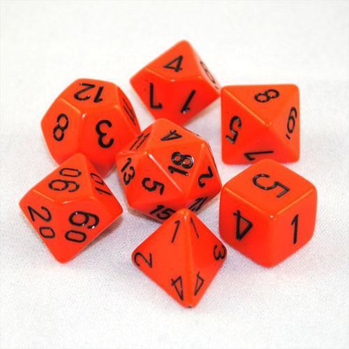 Chessex: Polyhedral 7-Die Set - Opaque (Orange/Black)