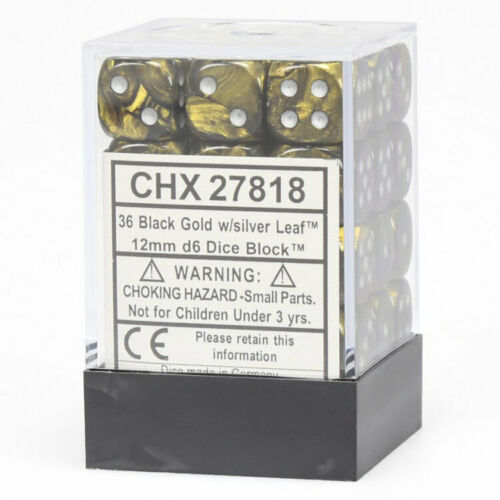 Chessex: 36ct Dice Block - Leaf (Gold/Silver)
